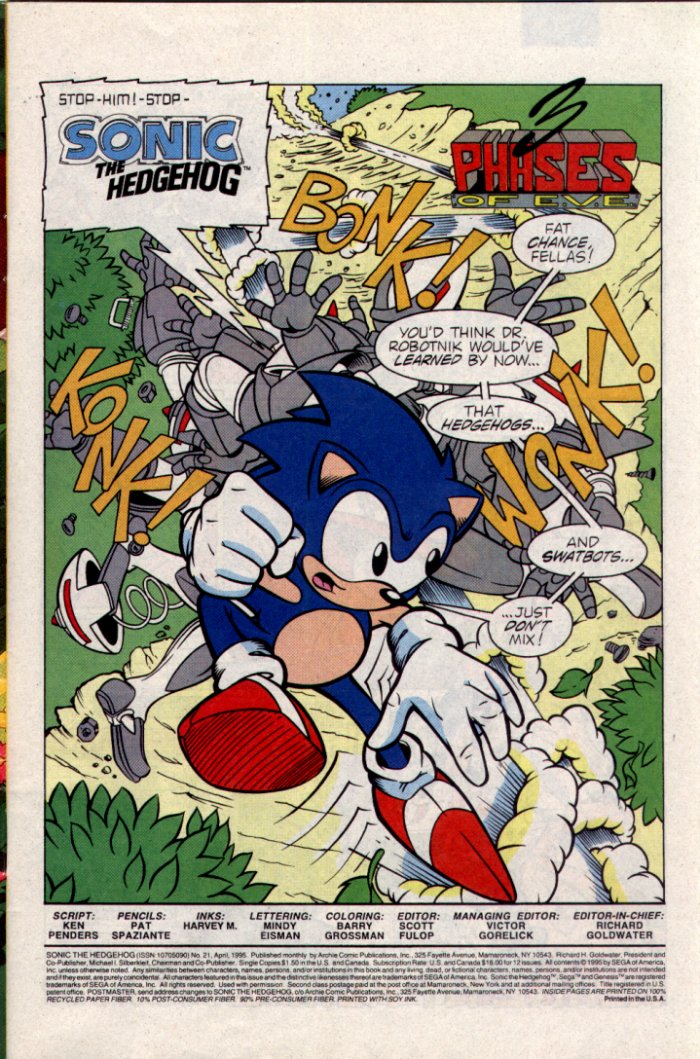 Sonic - Archie Adventure Series April 1995 Page 1